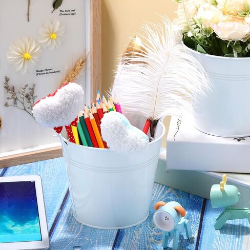 Rtteri 24 Pcs Metal Bucket, Small Metal Bucket, Party Favor Buckets with Handle, 6 x 5 Inch Ice Bucket for Kids, Flower Pot Plant Basket, Mini Toy Containers for Crafts Candy (Red) in Kuwait