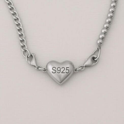 925 sterling Silver Necklace Chain Extender with Heart Clasp Magnetic Clasp Helper Strong Bracelet for Women (Silver 2pcs) in Saudi Arabia