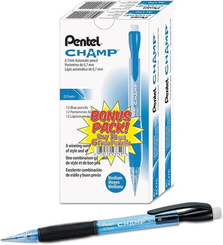 Pentel AL17CSWUS Champ Mechanical Pencil, 0.7 mm, Blue Barrel, 24/Pack in Saudi Arabia
