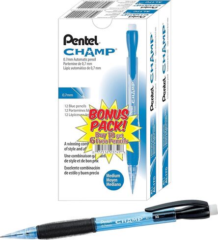 Pentel AL17CSWUS Champ Mechanical Pencil, 0.7 mm, Blue Barrel, 24/Pack in Saudi Arabia