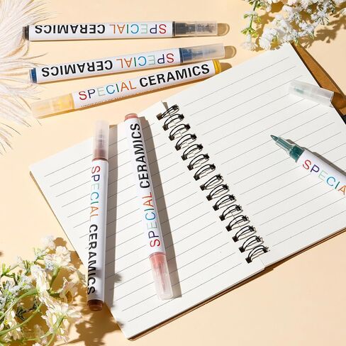 Marspark 6 PCS Underglaze Pen Pen for Pottery Ceramics Underglaze Marker DIY Ceramic Decorating Paint Pen in Saudi Arabia
