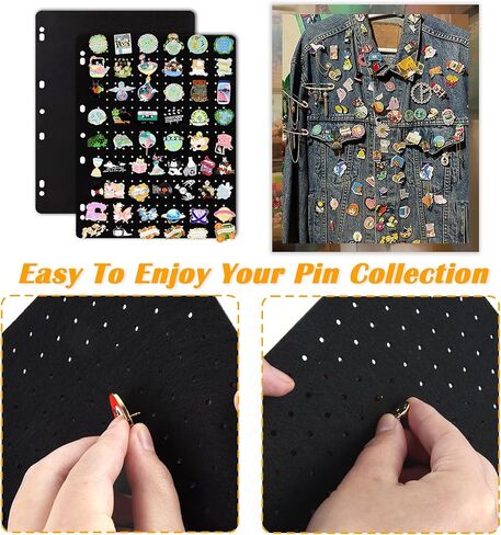 Enamel Pin Display Pages,Creative Pin Collection with 8 Flip-Pages,Fit in Any 3-Ring or 4-Ring Binder,Designed to Easily Trade & Display Enamel Pins (Pins Not Included) in Kuwait