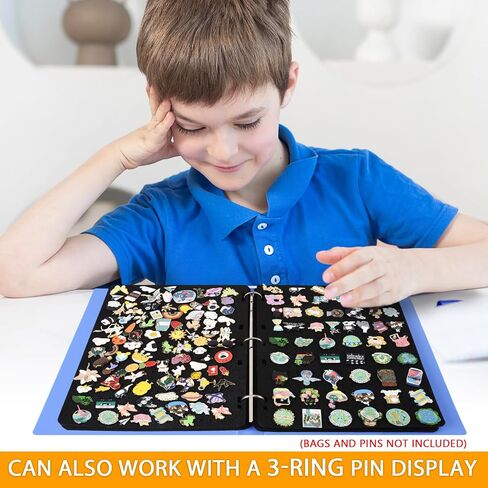 Enamel Pin Display Pages,Creative Pin Collection with 8 Flip-Pages,Fit in Any 3-Ring or 4-Ring Binder,Designed to Easily Trade & Display Enamel Pins (Pins Not Included) in Kuwait