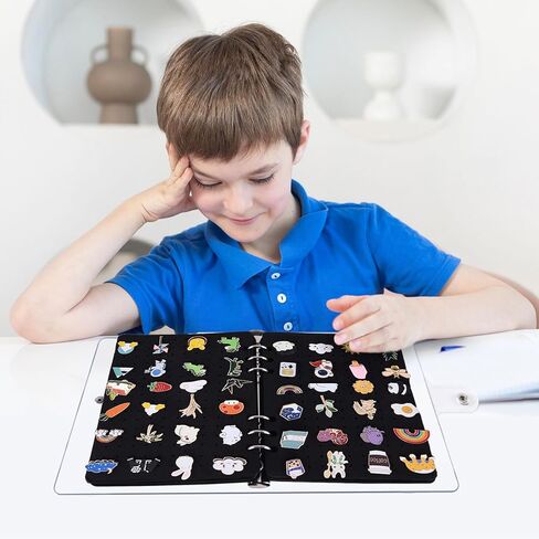 صفحات عرض دبوس المينا ، مجموعة دبوس إبداعية مع 8 صفحات ، تتناسب مع أي موثق من 3 حلويات أو 4 حلويات ، مصمم لتداول دبابيس المينا بسهولة (دبابيس غير متضمنة) in Kuwait