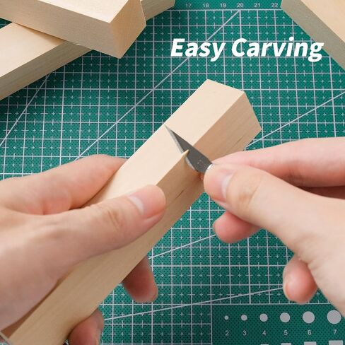 10 Pack Basswood Carving Blocks, 6 x 2 x 2 Inch Rectangle Bass Wood Blocks for Crafting, Unfinished Basswood Blocks for Carving, Crafts, Home DIY in Saudi Arabia