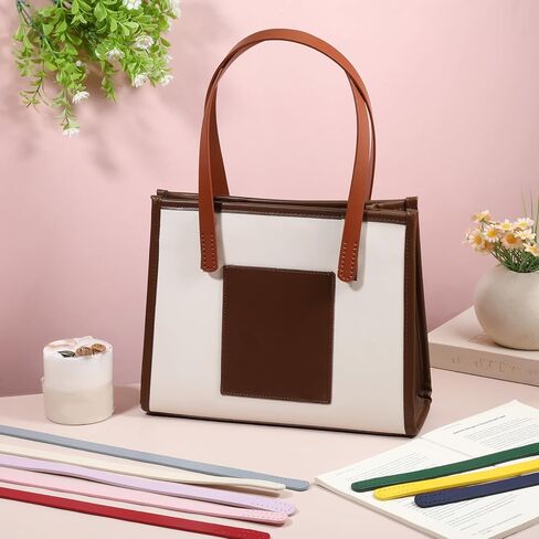 24 PCS Leather Prestraps 23.6 "مقابض حقيبة قصيرة 12 ألوانًا على استبدال الكتف لأكياس الكروشيه DIY محفظة حقيبة اليد صنع إصلاح in Saudi Arabia