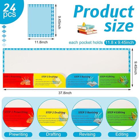 Satinior 24 PCS عملية كتابة مجلدات الجيب Bulk 4 جيوب كتابة مجلدات الواجبات المنزلية للطلاب مستلزمات أطفال مدرس مدرس in Saudi Arabia