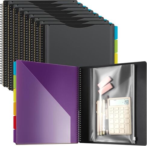 yeaqee 8 Pack 12 Pocket Folder Organizer Project Project With 6 Dividers 1/6 Cut Tabs Dividers ، Tabsable Tabs ، Plastic Bolles with Jobs for School Office in Saudi Arabia