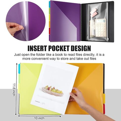 yeaqee 8 Pack 12 Pocket Folder Organizer Project Project With 6 Dividers 1/6 Cut Tabs Dividers ، Tabsable Tabs ، Plastic Bolles with Jobs for School Office in Saudi Arabia