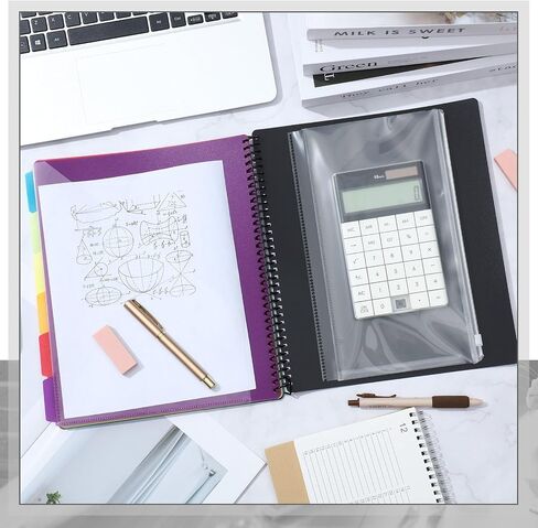 yeaqee 8 Pack 12 Pocket Folder Organizer Project Project With 6 Dividers 1/6 Cut Tabs Dividers ، Tabsable Tabs ، Plastic Bolles with Jobs for School Office in Saudi Arabia