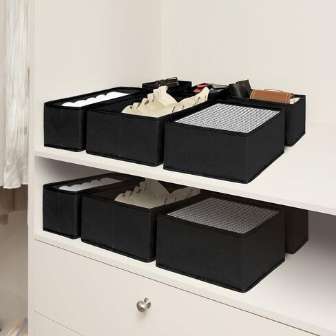 Cupic Cupid Drawer Organizer, Dresser Organizers, Foldabe Drawer Organizer Clothes, Closet Organization and Storage Dividers for Socks, Underwear and Diaper, Set of 12, Beige in Kuwait