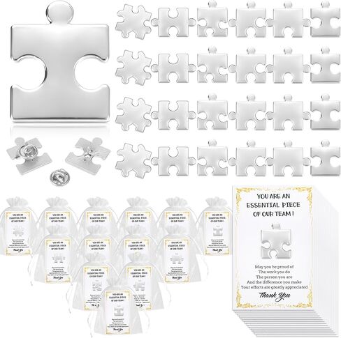 24/48/96 يحدد هدايا تقدير الموظف بالجملة ، موظف ملهمة في الشهر دبابيس الطية مع بطاقات شكر لك هدية ألغاز صغيرة لزملاء العمل ، موظفي المكتب ، بناء الفريق (الذهب) in Kuwait