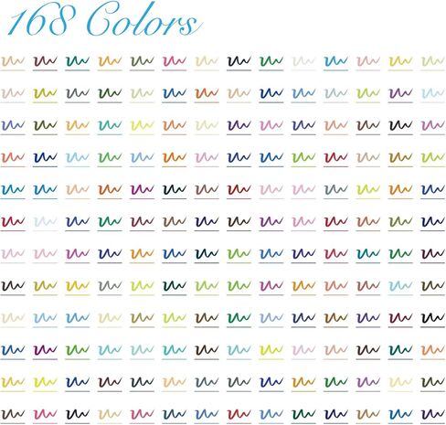 168 Colors Coloring Markers for Artists Coloring Books No Bleeding Water-based Dual Tips Fineliner & Brush Drawing Pens Art Pens for Kids & Adults in Kuwait