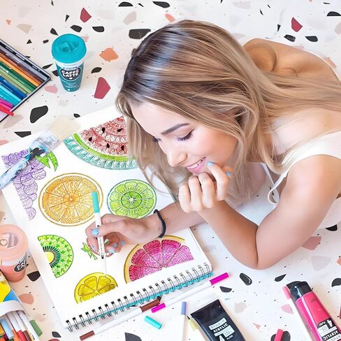 168 Colors Coloring Markers for Artists Coloring Books No Bleeding Water-based Dual Tips Fineliner & Brush Drawing Pens Art Pens for Kids & Adults in Kuwait