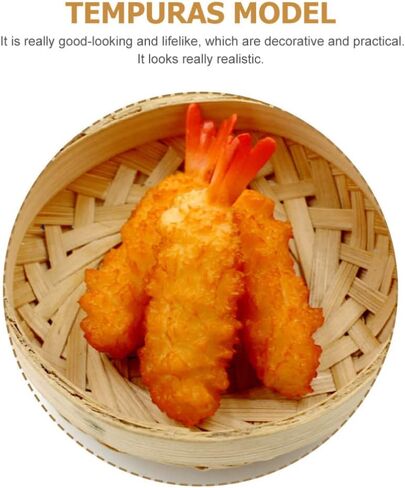 Toyvian Japanese Decor 4pcs Fake Artificial Japanese Food Fried Tempura Shrimp Realistic Japanese Style Seafood Model Fake Play Food Food Sample Display Props Japanese Decor Kids Toy in Saudi Arabia