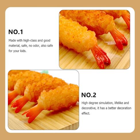 Toyvian Japanese Decor 4pcs Fake Artificial Japanese Food Fried Tempura Shrimp Realistic Japanese Style Seafood Model Fake Play Food Food Sample Display Props Japanese Decor Kids Toy in Saudi Arabia