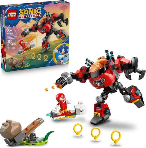 LEGO Sonic The Hedgehog Knuckles vs. Dr. Eggman Egg Crusher Mech Building Toy - Pretend Play Building Blocks W/2 Minifigures for Kids, Ages 8+ - Gift Idea for Boys, Girls, & Any Gaming Fans - 77005 in Saudi Arabia