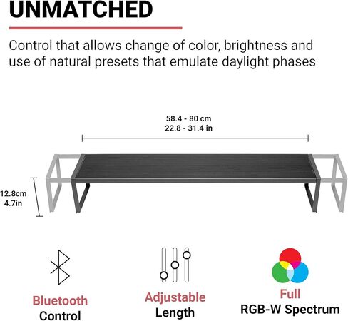 chihiros wrgbii slim edition 30 - طيف الكامل مصباح LED Aquarium لخزانات الأسماك - شدة عالية للشعاب المرجانية وشاشة النبات المائي ، والتحكم في تطبيق Bluetooth ، وشروق الشمس وغروب الشمس المخصص - 30 سم - 30 سم in Kuwait