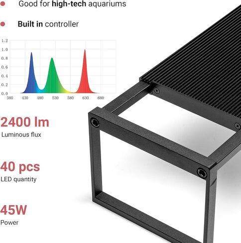 chihiros wrgbii slim edition 30 - طيف الكامل مصباح LED Aquarium لخزانات الأسماك - شدة عالية للشعاب المرجانية وشاشة النبات المائي ، والتحكم في تطبيق Bluetooth ، وشروق الشمس وغروب الشمس المخصص - 30 سم - 30 سم in Kuwait