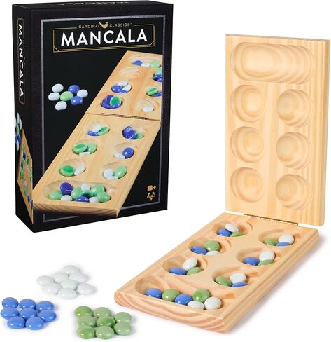 Spin Master Games, Cardinal Classics, Mancala, Classic Strategy Board Game with Folding Wood Board, Mancala Set for Beginners & Experts, for Adults & Kids, 2 Players, for Ages 8 & Up in Saudi Arabia