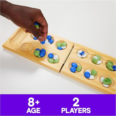 Spin Master Games, Cardinal Classics, Mancala, Classic Strategy Board Game with Folding Wood Board, Mancala Set for Beginners & Experts, for Adults & Kids, 2 Players, for Ages 8 & Up in Saudi Arabia
