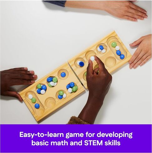 Spin Master Games, Cardinal Classics, Mancala, Classic Strategy Board Game with Folding Wood Board, Mancala Set for Beginners & Experts, for Adults & Kids, 2 Players, for Ages 8 & Up in Saudi Arabia