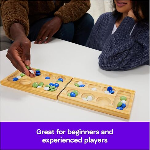 Spin Master Games, Cardinal Classics, Mancala, Classic Strategy Board Game with Folding Wood Board, Mancala Set for Beginners & Experts, for Adults & Kids, 2 Players, for Ages 8 & Up in Saudi Arabia