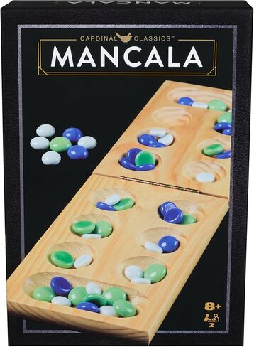 Spin Master Games, Cardinal Classics, Mancala, Classic Strategy Board Game with Folding Wood Board, Mancala Set for Beginners & Experts, for Adults & Kids, 2 Players, for Ages 8 & Up in Saudi Arabia