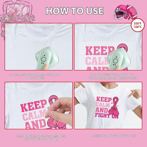 التوعية بسرطان الثدي الحديد على عمليات النقل - 20pcs falueqg dtf التحويلات جاهزة للضغط ، ألعاب كرة القدم in Kuwait