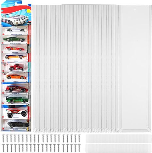 36pcs علبة عرض واضحة للسيارات النموذجية المعبأة ، وحالات عرض السيارة النموذجية تصل إلى 120 سيارة ، ومنظم تخزين سيارة للألعاب متوافقة مع العجلات الساخنة ، واضحة عرض السيارة (16.7 × 4.4) in Kuwait