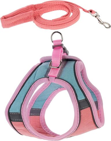 Popetpop 1Set Cat and Leash لسترة الحيوانات الأليفة المشي في الهواء الطلق للقطط والجزر مريحة وآمنة للتدريب والركض لتصميم الألوان اللطيف in Saudi Arabia
