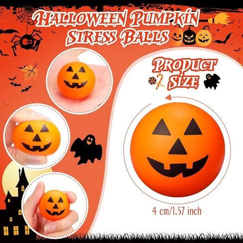 Jerify 50 PCS Halloween Mini Pumpkin Calls Balls Bulk ، 1.57 "Small Foam Juls Ball for Halloween Party Form in Saudi Arabia