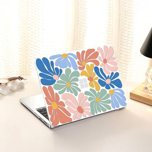 AKIT Compatible with Microsoft 15 Inch Surface Laptop 7 15 inch Case, Unique Print Pattern Hard Shell Case+Screen Protector+Keyboard Cover for Surface Laptop 7th Edition 15 inch, ColorfulFlowers in Kuwait