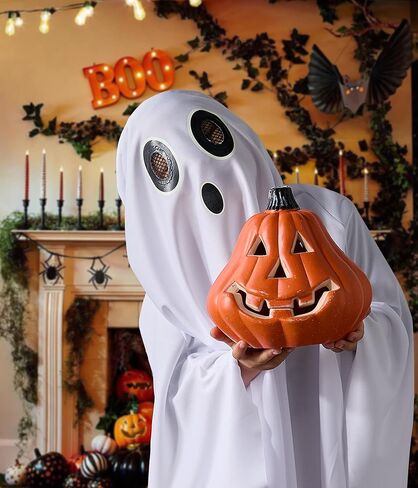 Unisex Boys and Girls Ghost Costume,Halloween Fancy Dress,White Boo Ghost Cloak Cape Cosplay Costume Halloween Costume in Kuwait