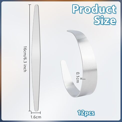 Olycraft 12pcs Bracelet Bracelet Blanks المجوهرات أدوات ختم المعادن 304 سوار الفولاذ المقاوم للصدأ الفواس in Kuwait