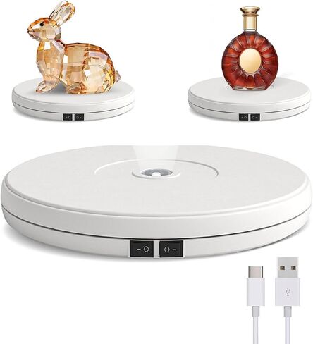 LED Rotating Display Stand, Lighted Base- Crystal Glass Art, 360 Degree Automatic Mute Rotating Turntable, Motorized Display Stand with Colorful Lights, Tumbler Supplies Spinner 4.72in in Saudi Arabia