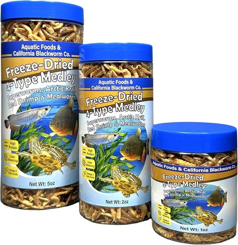 مزيج مركب من طراز Aquatic Foods Inc. 4 من النوع المتنوع من الديدان الفائقة المجففة ، Krill ، الروبيان الأحمر ، الديدان للوجبات لأسماك الوحش ، الزواحف ، السلاحف ، السلاحف ، الضفادع ، الهامستر ، الطيور ، القوارض 1 أوقية in Saudi Arabia