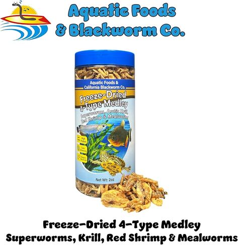 مزيج مركب من طراز Aquatic Foods Inc. 4 من النوع المتنوع من الديدان الفائقة المجففة ، Krill ، الروبيان الأحمر ، الديدان للوجبات لأسماك الوحش ، الزواحف ، السلاحف ، السلاحف ، الضفادع ، الهامستر ، الطيور ، القوارض 1 أوقية in Saudi Arabia