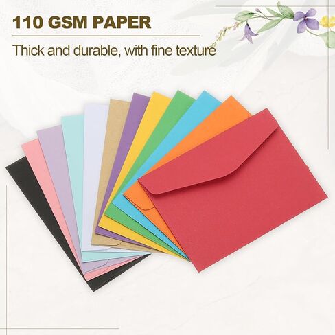 PATIKIL 120Pcs Small Envelopes, 4.5x3.2in Mini Envelopes 110GSM Paper Colored Card Holder for Sealing Wax Business Mailing Invitations Greeting Weddings Party Gift, Light Blue in Saudi Arabia
