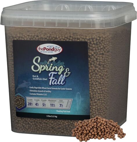 The Pond Guy Guy Spring & Fall Wheat Germ Phish Foish for Koi & Goldfish ، Weather Weather Blofting Pelelts ، صيغة صحية للتغذية الشتوية ، 12 رطلاً in Kuwait