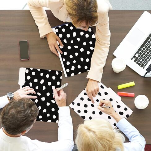 Whaline 24 Pack Black White Polka Dots File Folders Letter Size Dots File Pockets with 1/3 Cut Tab Filing Folder for Home Office Classroom Supplies, 8.9 x 11.6 Inch in Saudi Arabia