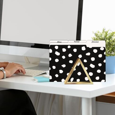 Whaline 24 Pack Black White Polka Dots File Folders Letter Size Dots File Pockets with 1/3 Cut Tab Filing Folder for Home Office Classroom Supplies, 8.9 x 11.6 Inch in Saudi Arabia