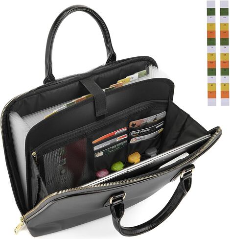 Tote منظم الملفات الأمومة ، مجلد مع Zipper & Labels ، مجلد ملف توسيع الجيب 12 in Kuwait