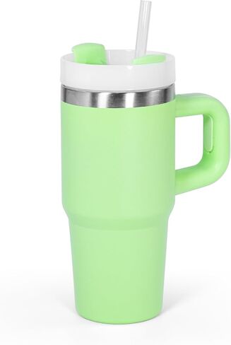 AGH 14 Oz Tumbler with Handle Stainless Steel Double Layer Insulated Mug,Reusable Stainless Steel Kids Water Bottle,Gifts for Kids Tumblers(Mint Green) in Kuwait