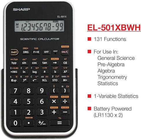 Sharp EL501XBWH EL-501XBWH حاسبة علمية من 10 أرقام شاشة LCD in Saudi Arabia