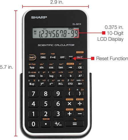 Sharp EL501XBWH EL-501XBWH حاسبة علمية من 10 أرقام شاشة LCD in Saudi Arabia