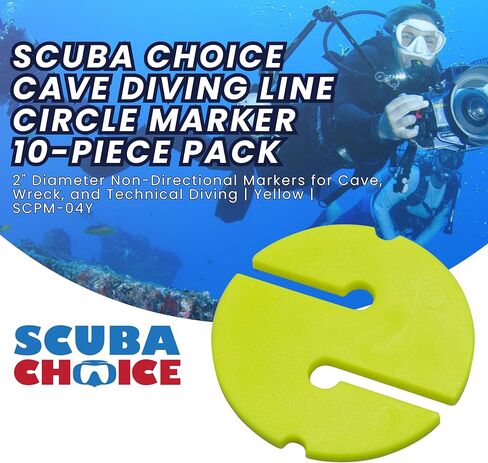 Scuba Choice Cave Diving Line Circle Marker 10-Piece Pack, Orange in Saudi Arabia