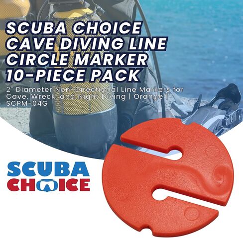 Scuba Choice Cave Diving Line Circle Marker 10-Piece Pack, Orange in Saudi Arabia