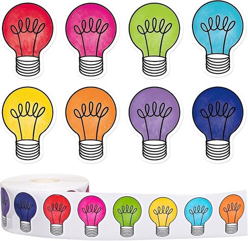 1000Pcs Back to School Stickers Roll Light Bulb Seal Stickers Self-Adhesive Label Decals for Craft Scrapbook Envelope Card Party Favor Decor in Saudi Arabia