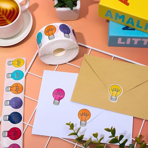 1000Pcs Back to School Stickers Roll Light Bulb Seal Stickers Self-Adhesive Label Decals for Craft Scrapbook Envelope Card Party Favor Decor in Saudi Arabia